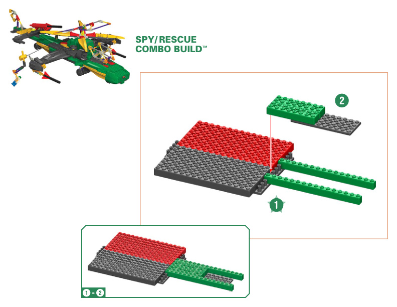 Collect and Build Air Action Spy Plane and Rescue Copter COMBO 12184 12183