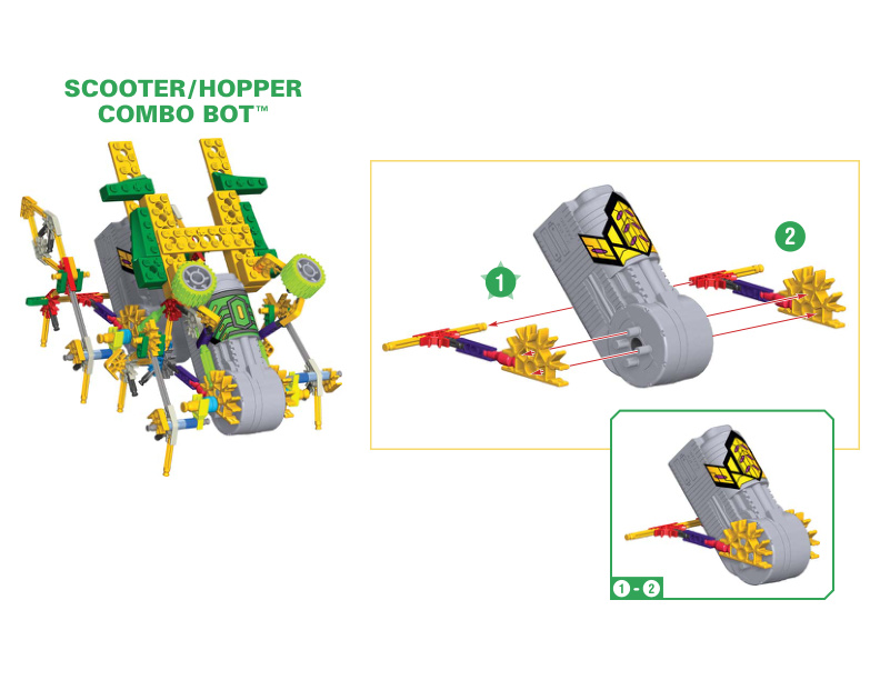 Collect and Build Micro Bots Scooter and Hopper COMBO 12163 12165