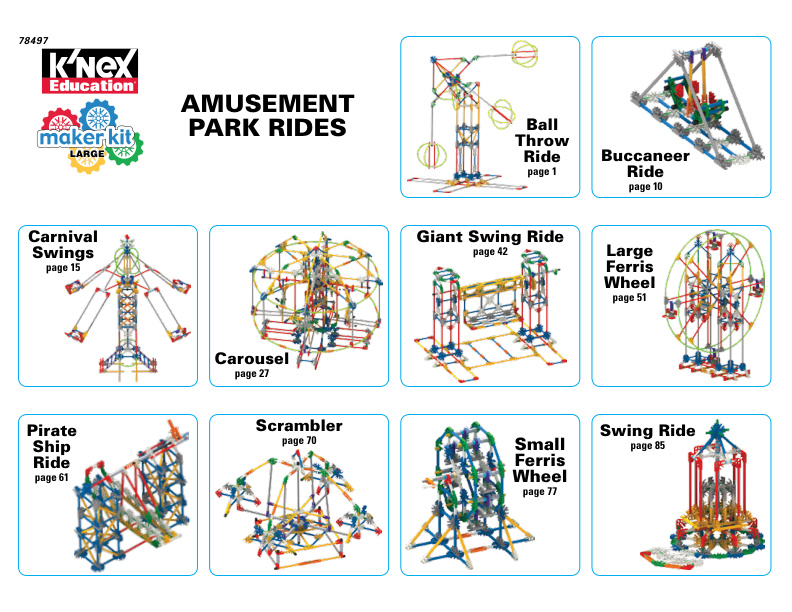 Education Maker Kit Large Alts Amusement Park Ride Models 78497
