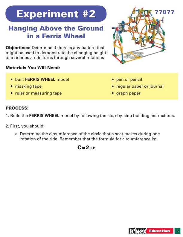 Education STEM Explorations Swing Ride Experiment 2 Ferris Wheel 77077