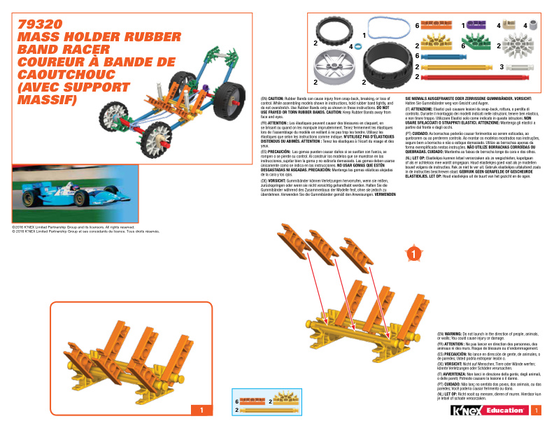 Education STEM Explorations Vehicles Alt Mass Holder Rubber Band Racer 79320
