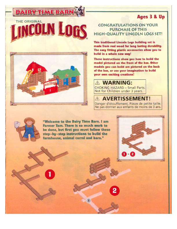 Lincoln Logs Dairy Time Barn 00924
