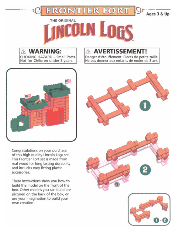 Lincoln Logs Frontier Fort 00905