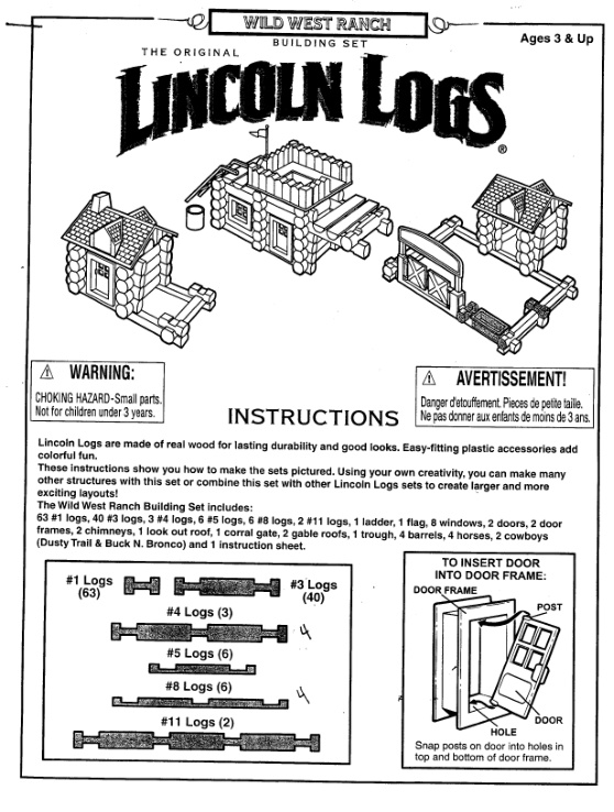 Lincoln Logs Wild West Ranch 00903