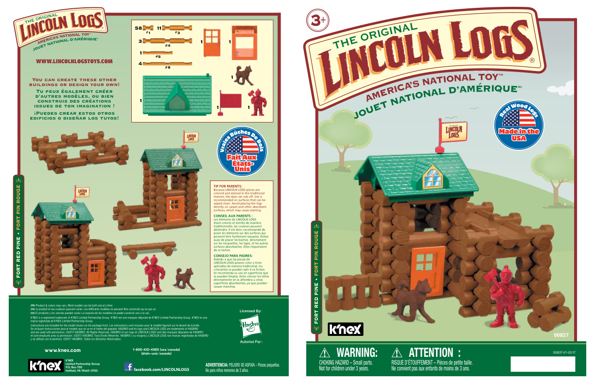 Linocoln Logs Fort Red Pine 00837