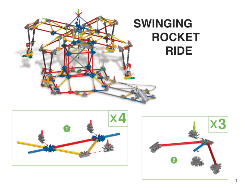 SawBlade Thrill Ride Swinging Rocket Ride 50085 | Knex.Parts