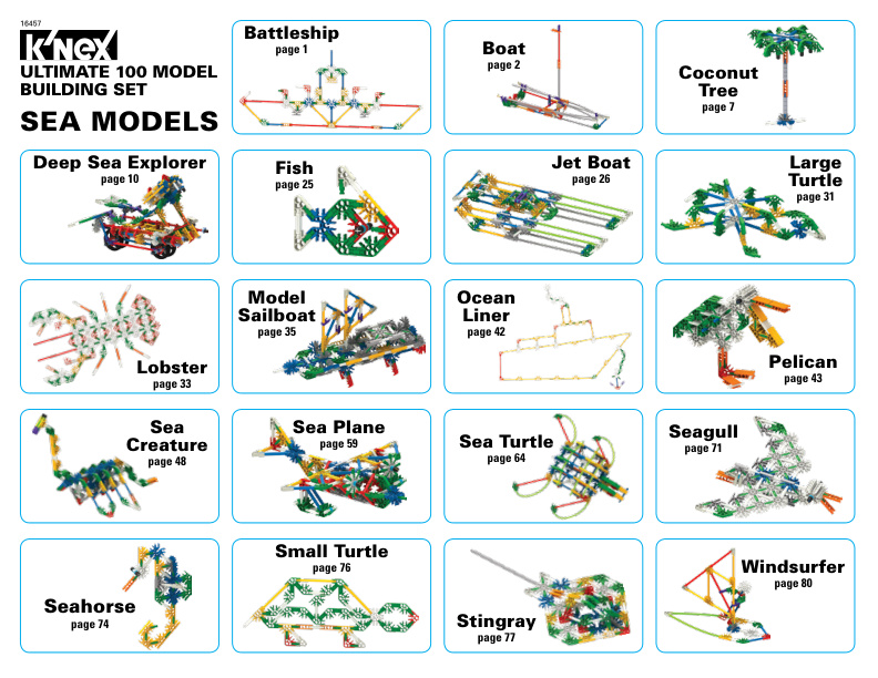 Ultimate 100 Model Building Set Web Models Sea Models 16457